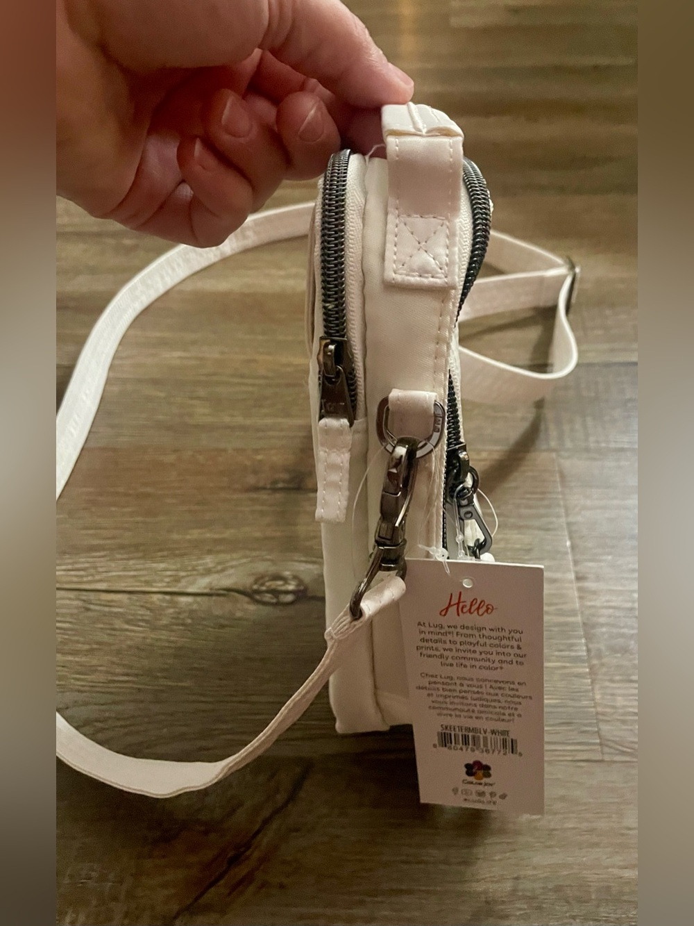 Lug Skeeter Mini B Crossbody Bag Purse NWT White Travel Adjustable Strap Zipper - Picture 7 of 16